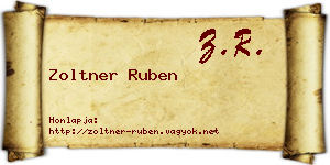 Zoltner Ruben névjegykártya